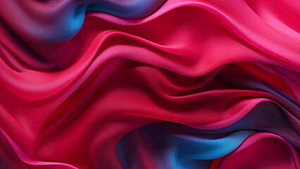 Obraz premium Cherry Red and Plum Fluid Color Waves Abstract Pattern