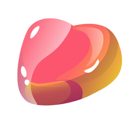 Chewy sugar in shape of heart gummy jelly candy