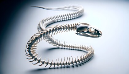  Snake skeleton isolated on white background - obrazy, fototapety, plakaty