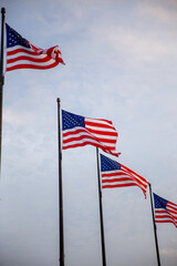 Four US Flags
