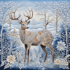 deer in winter forest