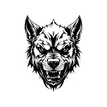 dog wolf tiger lion cat skull vector illustration for tattoo, printing on t-shirts, posters and other items. animal skeleton drawing. wildlife tattoo symbol design.