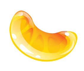 Chewy sugar gummy jelly candy, mandarin piece