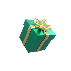 3D gift box isolated on transparent background