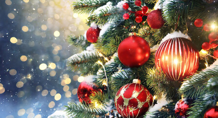 christmas tree and decorations