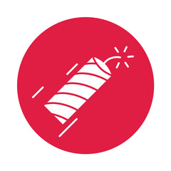 Boom Round Icon Vector Illustration Isolated on Transparent Background. Use for Xmas, Decoration, Greeting Card Etc.