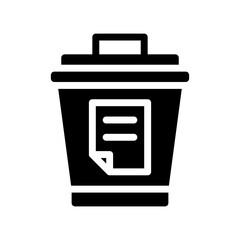 recycle bin glyph icon