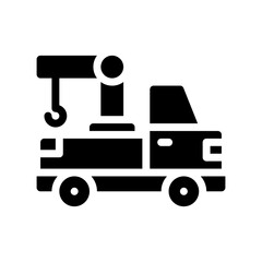 crane truck glyph icon