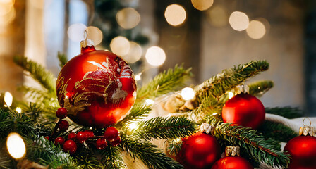 christmas tree and decorations