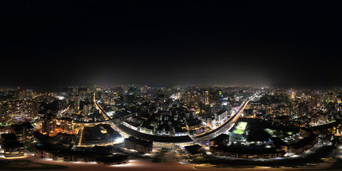 Mumbai Night Skyline 8K 360 degree, equirectangular projection, environment map. HDRI spherical panorama.	 - Powered by Adobe