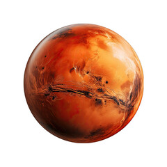 Obraz premium Model of Mars Planet Isolated on Transparent or White Background, PNG