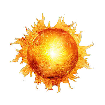 Image of the Sun Isolated on Transparent or White Background, PNG