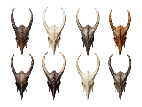 Animal Horns Isolated on Transparent or White Background, PNG