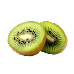 Fototapeta premium Kiwi Fruit Cut in Half Isolated on Transparent or White Background, PNG