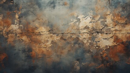 An abstract painting of brown and blue colors - obrazy, fototapety, plakaty