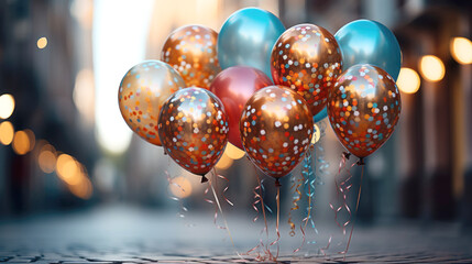 Colorful celebration with balloons and festive decorations