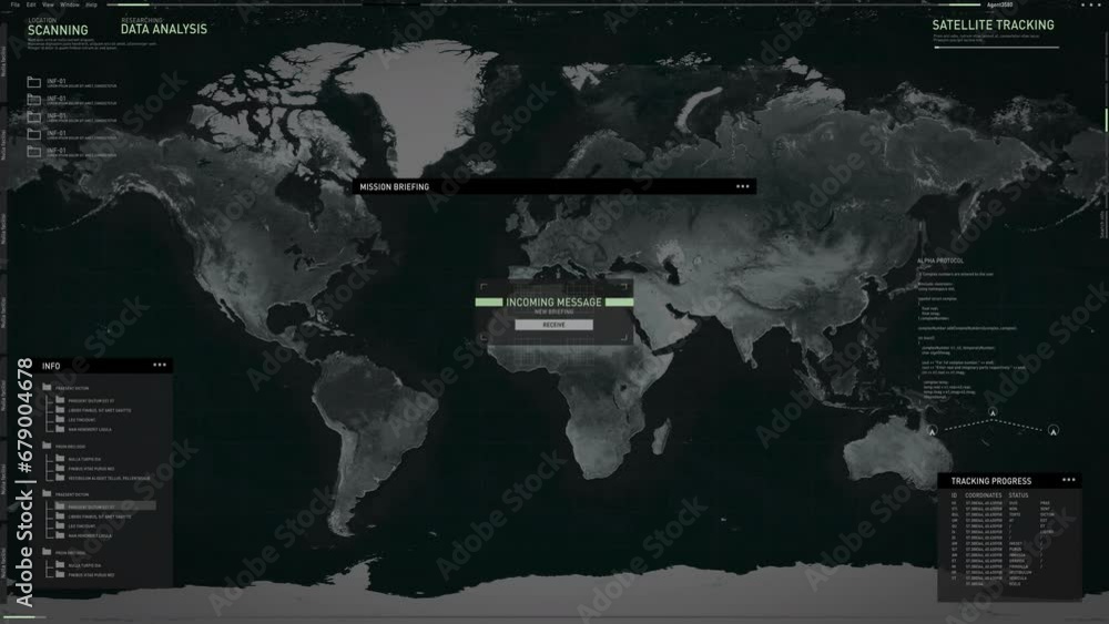 Poster high-tech cyber satellite surveillance location data scanning process. high-tech cyber ui scanning c