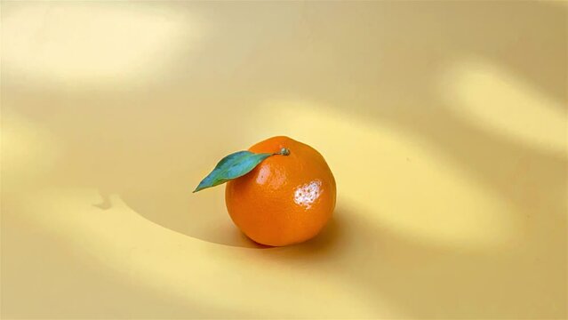 Mandarin tangerine stop motion animation Vitanin C magic video tangerine is twisted and peeled