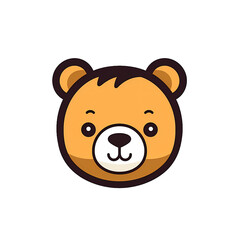 Logo design cute head bear icon, material, vector illustration, decorative design element, transparent background, game icon