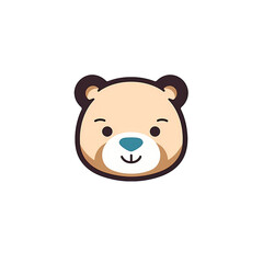 Logo design cute head bear icon, material, vector illustration, decorative design element, transparent background, game icon
