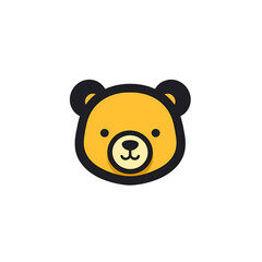 Logo design cute head bear icon, material, vector illustration, decorative design element, transparent background, game icon