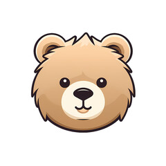 Naklejka premium Logo design cute head bear icon, material, vector illustration, decorative design element, transparent background, game icon