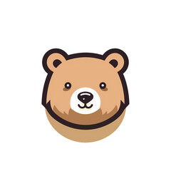 Fototapeta premium Logo design cute head bear icon, material, vector illustration, decorative design element, transparent background, game icon