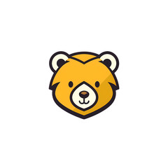 Logo design cute head bear icon, material, vector illustration, decorative design element, transparent background, game icon