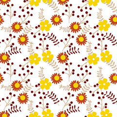 Fototapeta premium summer floral background Vector seamless. leaf pattern Seamless pattern hand-drawn with tropical leaves. floral seamless pattern with leaves The geometric pattern