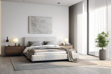 Tranquil and Chic Bedroom Oasis with Modern Minimalist Design