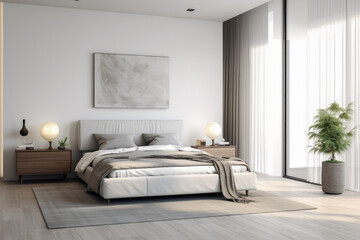 Tranquil and Chic Bedroom Oasis with Modern Minimalist Design