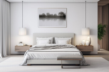 Tranquil and Chic Bedroom Oasis with Modern Minimalist Design