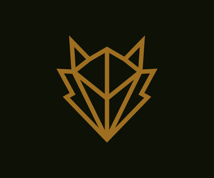 Abstract luxury wolf head logo design 