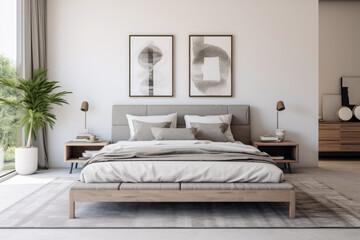 Tranquil and Chic Bedroom Oasis with Modern Minimalist Design