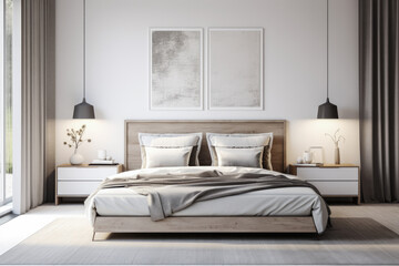 Tranquil and Chic Bedroom Oasis with Modern Minimalist Design