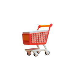 Shopping cart icon, material, vector illustration, decorative design element, transparent background