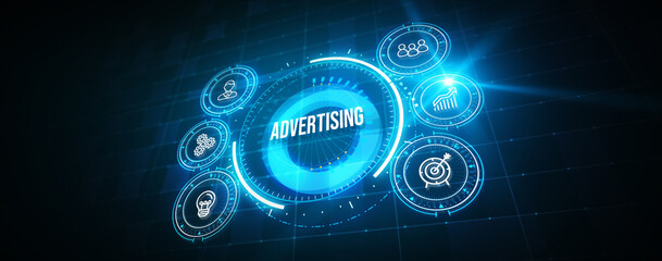Advertising Marketing Plan Branding Business Technology concept. 3d illustration