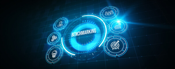 Business concept of benchmark. Benchmarking. 3d illustration