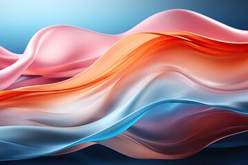Obraz premium Abstract background with smooth lines in pink, blue and orange. Abstract background. Colorful distorted shapes in movement by Generative AI