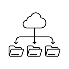 cloud computing concept illustration, file download to folder icon vector