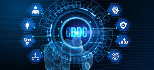 CBDC Central Bank Digital Currency Concept. 3d illustration