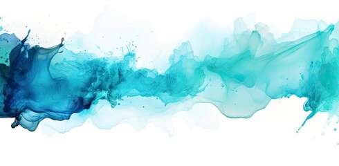 Obraz premium Blue Watercolor Splatter on White Background.