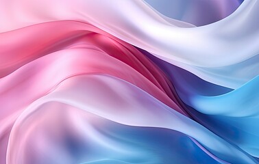 Fototapeta premium Flowing Fabric Abstract Background in Blue and Pink with Light Purple and Sky-Blue.