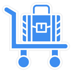 Vector Design Luggage Cart Icon Style