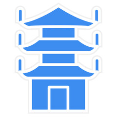 Vector Design Pagoda Icon Style