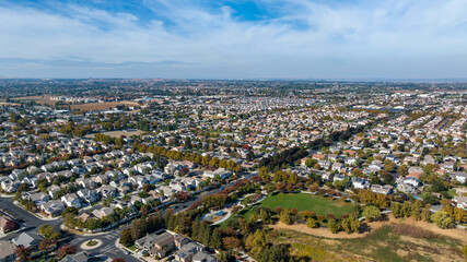 Birds Eye view over a community in Northern California