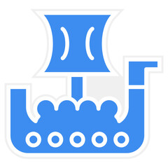 Vector Design Viking Ship Icon Style