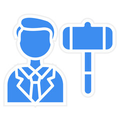 Vector Design Auctioneer Male Icon Style