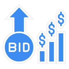 Obraz premium Vector Design Bid Increment Icon Style