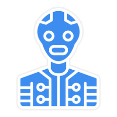 Vector Design Humanoid Robot Icon Style